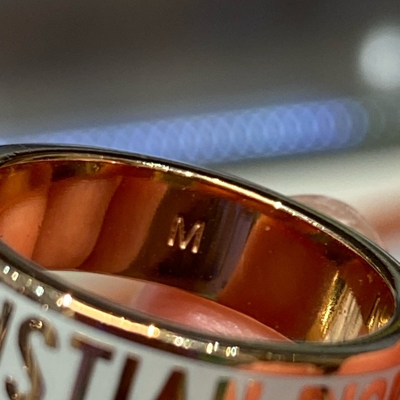 Christian Dior Code Ring Set Mint Green Crystals Bands Size M 52 US 6 - Picture 13 of 14